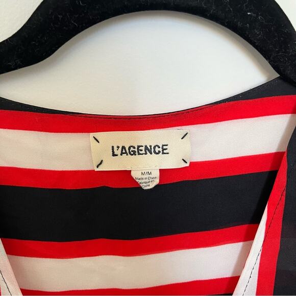 L'AGENCE Kyla Draped Blouse in Red Flame Size M - Picture 2 of 5